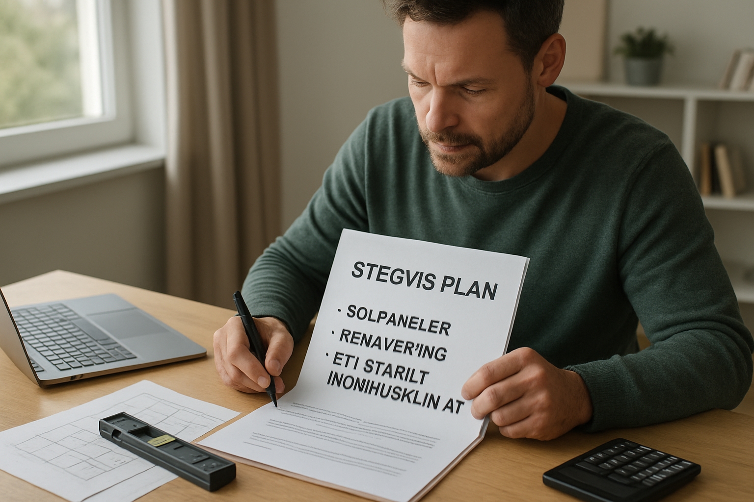 Stegvis plan för solpaneler, renovering och ett stabilt inomhusklimat